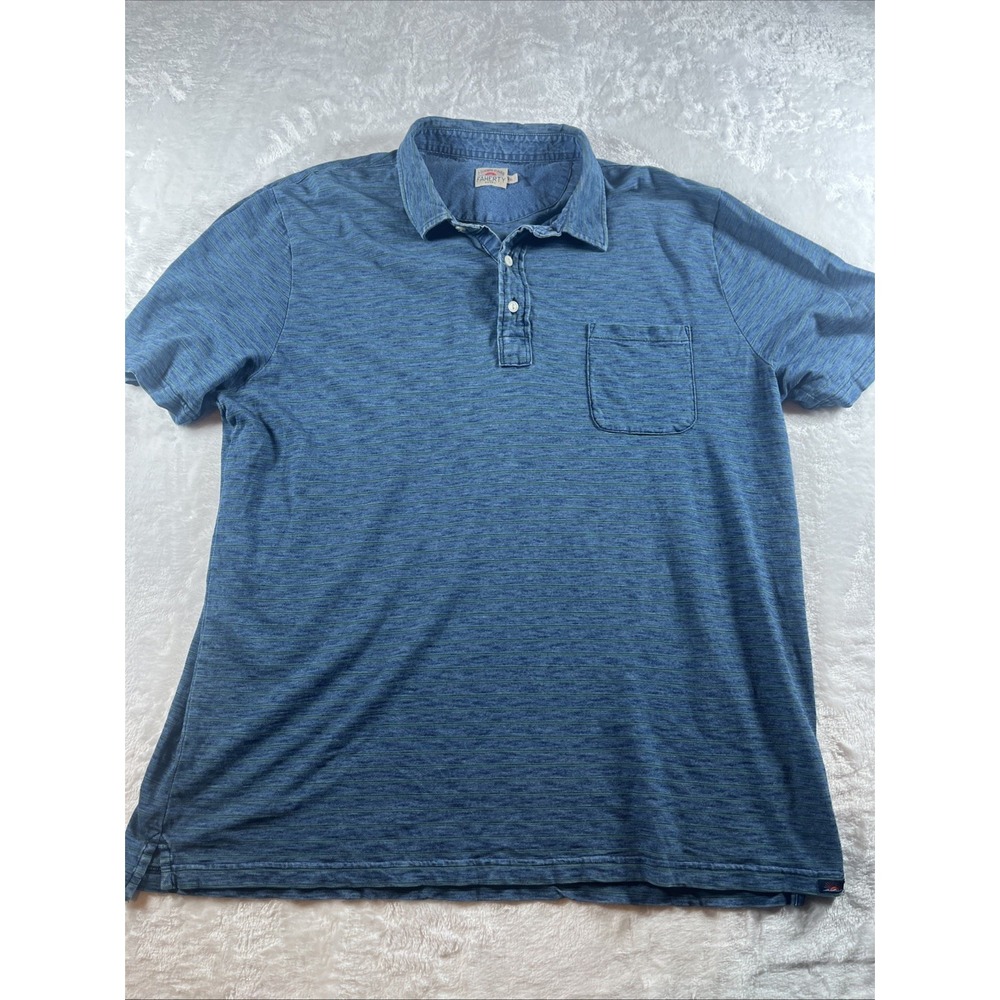 Faherty Polo‎ Shirt XXL Blue/Green Stripes